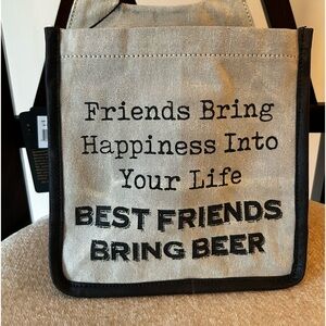 Canvas Beer Tote NWT